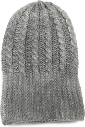 Avant Toi Accessoires, Dames, Groen, ONE Size, Kasjmier, Handgeschilderde Kasjmier Gevlochten Muts met Hoge Rand