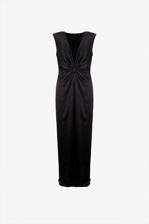 Tom Ford Langes &auml;rmelloses Seidenkleid mit tiefem V-Ausschnitt Twist Front