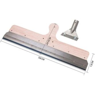 OEM Grattoir &Agrave; Ciment - 56 Cm X 13 Cm - Pour Rev&ecirc;tements Autonivelants Peinture &Eacute;poxy Mortier - Acier Inoxydable 304 Bois Naturel - 1 Pi&egrave;ce