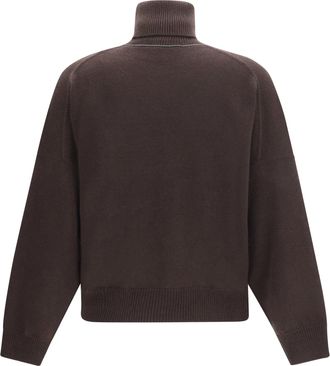 Brunello Cucinelli Womens Cashmere Turtleneck Sweater Caffe Kashmir-Capra Hircus Caffe Kashmir/capra