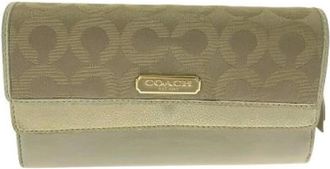 Coach Pre-owned Wallets, female, Beige, Size: ONE SIZE Pre-owned Canvas wallets