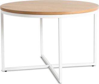 OEM Mesa De Centro Con Forma De Mancuerna De 70 Cm, Roble Dorado/blanco, Estilo Escandinavo