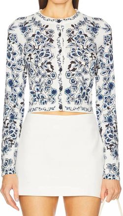 Alice & Olivia Carson Cardigan In Soft White Mulit