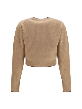 Chlo&eacute; Womens Heart-Logo Sweater Bleached Brown