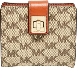 Michael Kors Pre-owned Wallets, female, Beige, Size: ONE SIZE Pre-owned Natalie Compact Wallet