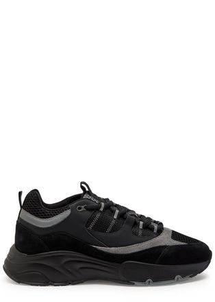 Cleens Aero Runner Panelled Mesh Sneakers - Black Grey - 44.5 (IT44.5 / UK10.5)