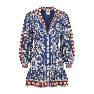 Farm Rio Farm Rio, Kleedjes, Dames, Veelkleurig, M, Luna Mini-jurk met lange mouwen