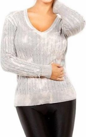 Angel Bleach Cableknit V-Neck Sweater In Marble