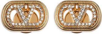 Valentino Garavani Golden VLogo Stud Earrings