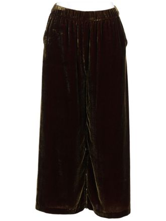 P.A.R.O.S.H. Velvety Brown Pants with Relaxed Fit and Subtle Sheen