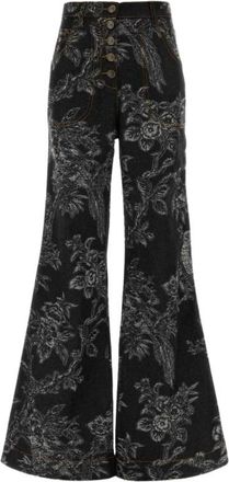 Etro Jeans a zampa in jacquard - - Jeans - Donna - Nero - W29