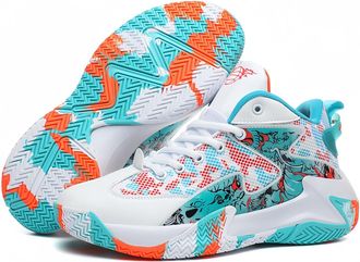 Generic Mens Basketball Shoes are Breathable Cushioned Anti Slip Wear-Resistant Fashionable Outdoor Sports Boots Walking Shoes(Green,4.5 UK)