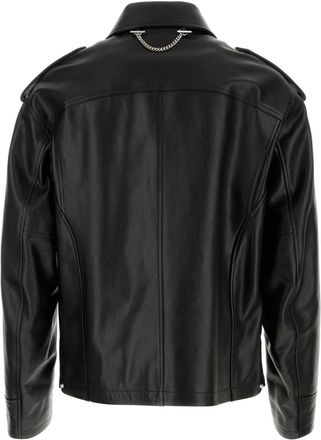 Alexander McQueen Mens Jacket Black Exteiror Leather
