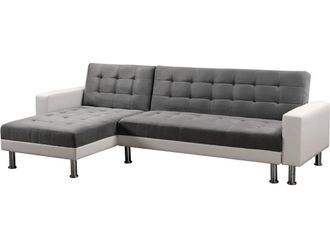 Habitat et Jardin Habitat Et Jardin - Sof&aacute; Esquinero Convertible Y Reversible theo - 4 Plazas - Blanco Y Gris