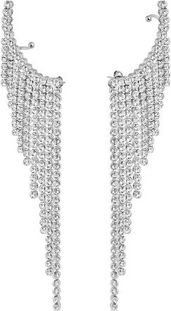 Paco Rabanne Fringed Crystal-embellished Drop Earrings - Silver - One Size