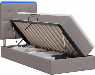 vidaXL Cama De Almacenamiento Led Con Colch&oacute;n Topo 100 X 200 Cm Tela Vidaxl