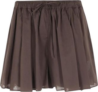 Federica Tosi Short in Mussola di Cotone - Dames - Bermuda - Bruin - XS - Katoen - Korte Broeken