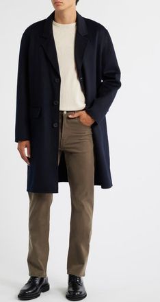 Frame Denim Double Face Wool Overcoat in Dark Navy at Nordstrom, Size Small