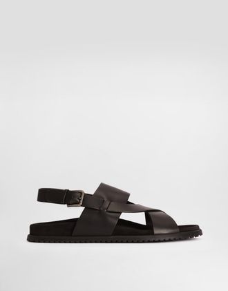 Dolce & Gabbana Dg Casual Calfskin Sandals - Man Black 40.5