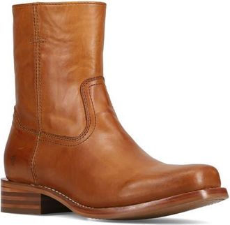 Frye Campus Suede Plain Toe Zip Boot in Saddle at Nordstrom, Size 10.5