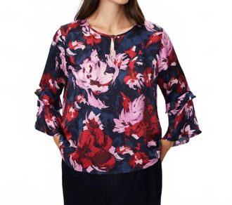 Masai Bimelda Floral Top In Scarlet Sage