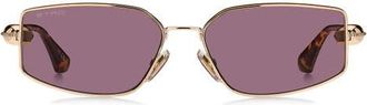 Etro 59mm Rectangular Sunglasses in Rose Gold/Burgundy at Nordstrom