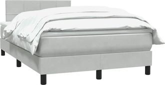 vidaXL Cama Box Spring Con Colch&oacute;n Terciopelo Gris Claro 120x210 Cm Vidaxl