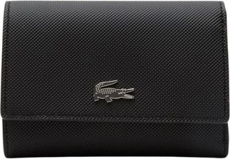 Lacoste Anna Portemonnee - Dames - Accessoires - Zwart - Maat: ONE Size Leer