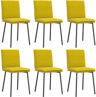 vidaXL Vidaxl - Sillas De Comedor 6 Unidades Terciopelo Amarillo