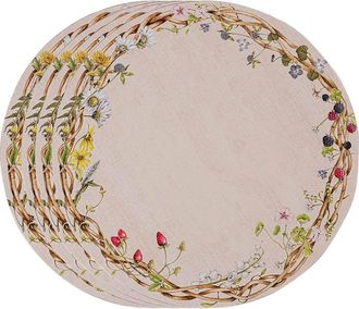 Juliska Meadow Walk Set of 4 Round Placemats in Beige Multi at Nordstrom
