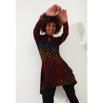 Joe Browns Sharkbite Keyhole Burnout Tunic in Multicolor Abstract Geo at Nordstrom, Size Small