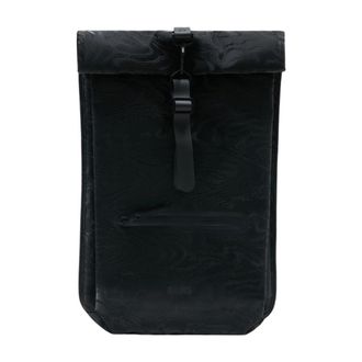 Rains Unisex Rolltop W3 Backpack Black Synthetic