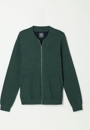 Fat Face FatFace Ashurst Dark Green Knitted Zip Front Bomber Jacket