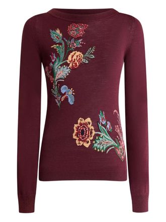 Etro jacquard floral-embroidered sweater - women - Viscose/Polyamide/Wool/Polyester/Cotton - 44