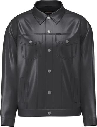 Guess Jassen, Heren, Zwart, 2Xl, Leather Jassen