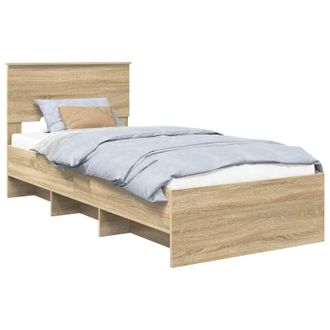 vidaXL Estructura De Cama Con Cabecera Roble Sonoma 80 X 200 Cm Vidaxl