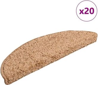vidaXL vidaXL Tappetini per scale 20 pz 56x17x3 cm Beige Semicircolari