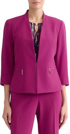 Kasper Stretch Crepe Open Front Cardigan Jacket in Cerise at Nordstrom, Size 6