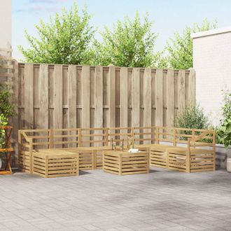 vidaXL Vidaxl Set Di Divani Da Esterno 9 Pz Bianco Legno Di Acacia Massello