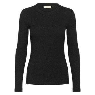 Inwear DagnaIW Lurex T-Shirt LS - female - InWear - Long Sleeve T-Shirts - Black - XS - Tops