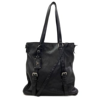 Prada Black Leather Tote Bag (Pre-Owned)