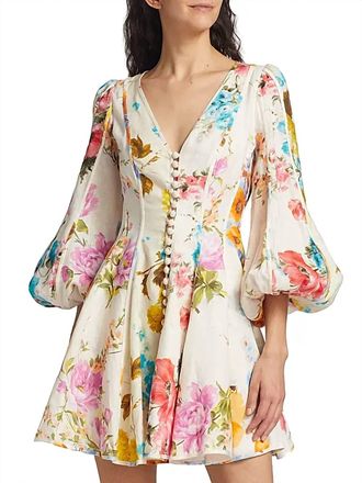 Zimmermann Halcyon Paneled Linen Minidress In Spliced