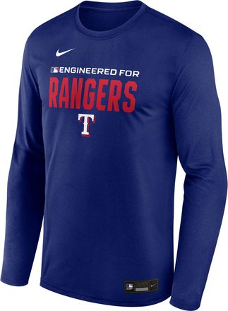 Nike Texas Rangers Authentic Collection Team Issue Nike Mens Dri-FIT MLB Long-Sleeve T-Shirt in Blue | 02TJ47XTER-JE6