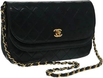 Chanel Pre-owned Cross Body Bags, female, Black, Size: ONE SIZE Pre-owned Vintage Shoulder Bag