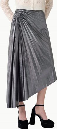A.L.C. Womens Tracy Vegan Skirt In Slate Metallic