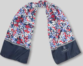 Lauren Ralph Lauren Tuch aus reiner Seide mit Logo-Schriftzug in Dunkelblau, Gr&ouml;&szlig;e 1