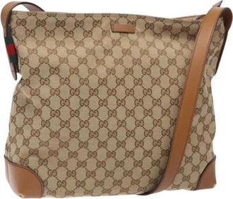 Gucci Pre-owned Canvas gucci-bags - Dames - Vintage Schoudertas - Beige - ONE Size - Vintage