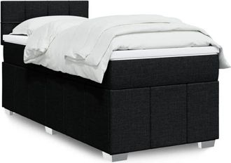 vidaXL Cama Box Spring Con Colch&oacute;n Tela Negro 90x190 Cm Vidaxl