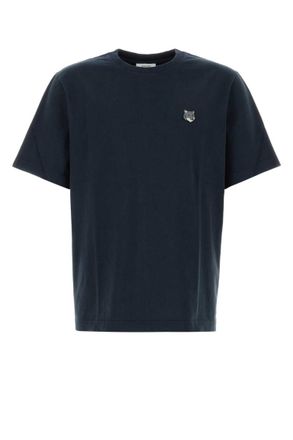 Maison Kitsun&eacute; Navy Blue Solid T-Shirt