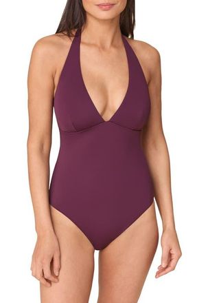 Andie Swim The Majorca Halter One-Piece Swimsuit in Sundried Violet at Nordstrom, Size X-Small